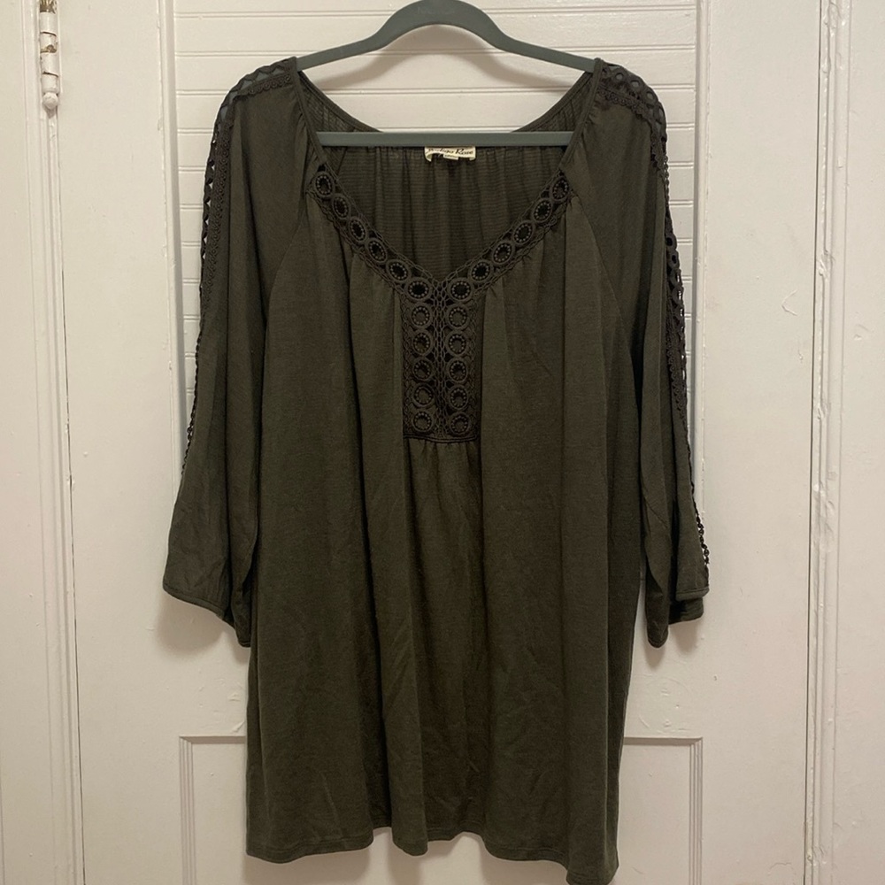 Dark Green Tunic Blouse